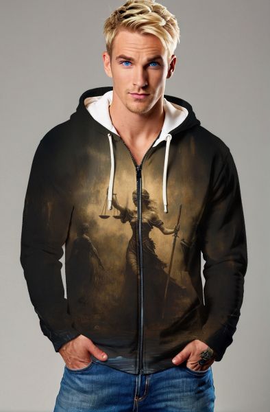 Libra Zodiac Collection: The Scale of Justice Dark Angel Design Sweatshirt