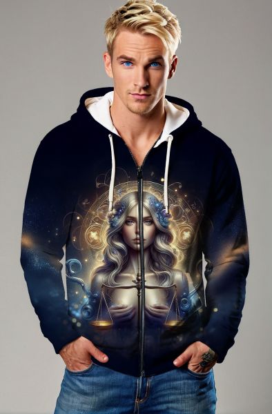 Libra Zodiac Collection: Celestial Scales of Justice - Hoodie, Sweatshirt, Zip-Up, T-Shirt