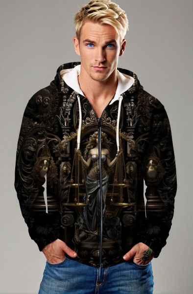 Libra Zodiac Collection: Cosmic Harmony - The Eternal Balancer Hoodie, Sweatshirt, Zip-Up, T-Shirt