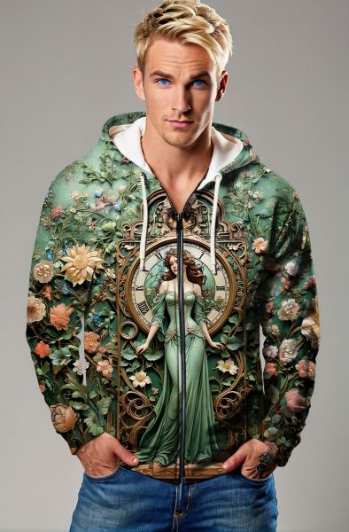 Libra Zodiac Collection: The Timekeeper - Keeper of Balance-Zip Up Hoodie