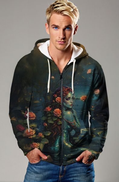 Enchanted Waters: The Mermaid's Dream Hoodie, Sweatshirt, Zip-Up, T-Shirt-Zip Up Hoodie