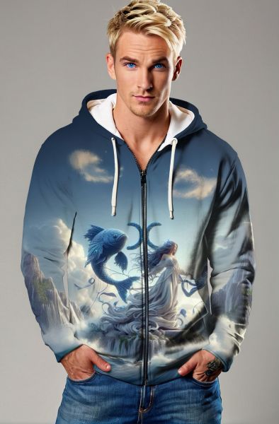Piscean Dreams: The Dual Fishes Hoodie, Sweatshirt, Zip-Up, T-Shirt-Zip Up Hoodie