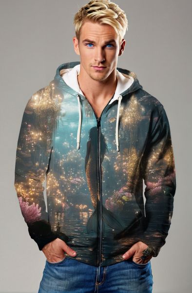 Aquatic Dreamer: The Underwater Symphony Hoodie, Sweatshirt, Zip-Up, T-Shirt-Zip Up Hoodie
