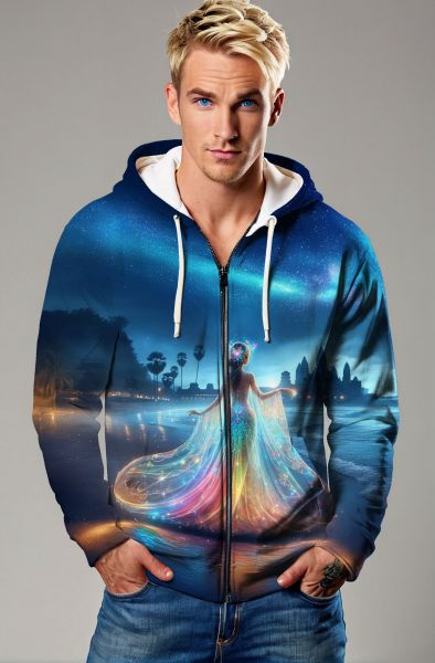Ocean's Mystical Dance: The Pisces Enchantment Hoodie, Sweatshirt, Zip-Up, T-Shirt-Zip Up Hoodie