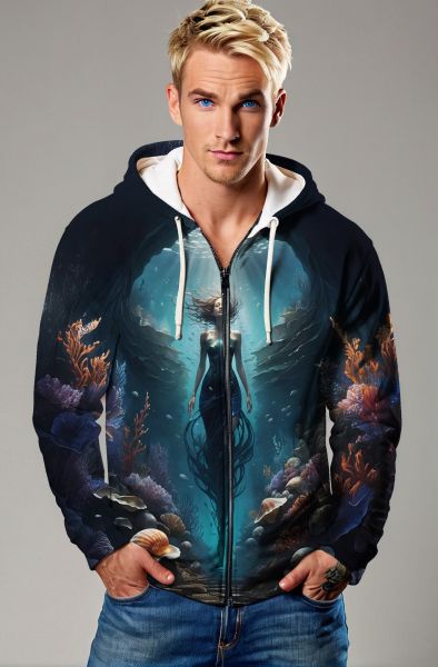 Submerged in Dreams: The Pisces Mystique-Zip Up Hoodie