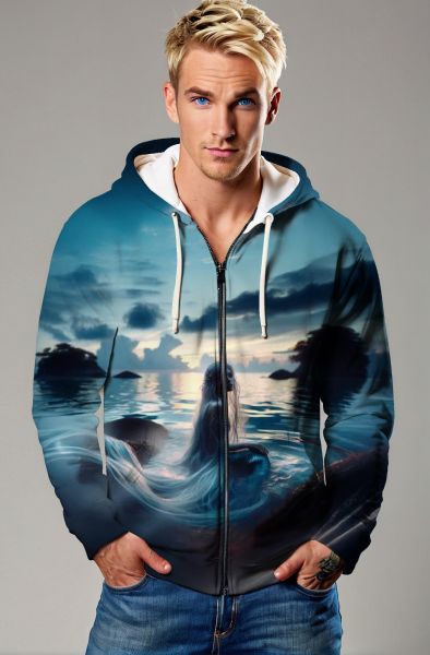 Pisces Serenity: The Enchanted Waters Hoodie, Sweatshirt, Zip-Up, T-Shirt-Zip Up Hoodie