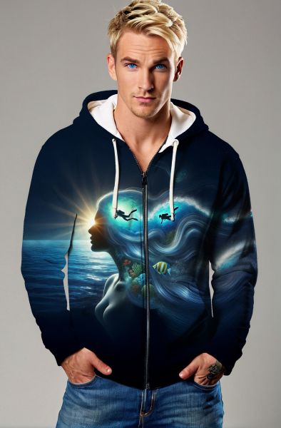 The Dreamer of Pisces: In the Depths of Ocean Dreams Hoodie, Sweatshirt, Zip-Up, T-Shirt-Zip Up Hoodie