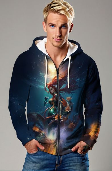Mystic Moonlight Dance: The Pisces Awakening Hoodie, Sweatshirt, Zip-Up, T-Shirt-Zip Up Hoodie