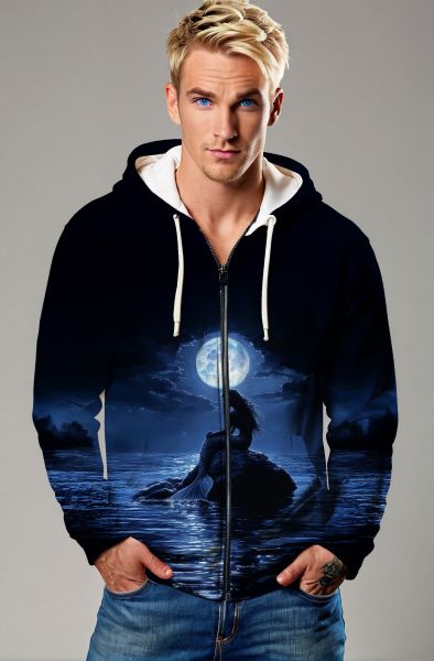 Moonlit Shores: Pisces Serenity Hoodie, Sweatshirt, Zip-Up, T-Shirt