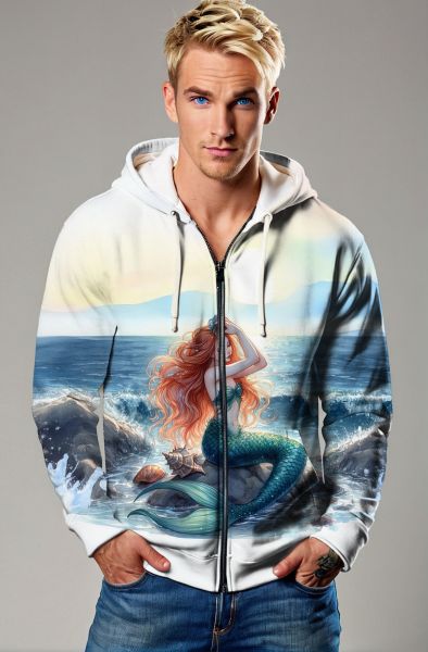 Mermaid's Ocean Dream: Pisces Mystique Hoodie, Sweatshirt, Zip-Up, T-Shirt-Zip Up Hoodie