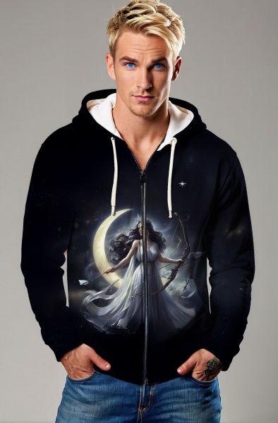 Sagittarius' Celestial Bow: The Archer's Quest Hoodie, Sweatshirt, Zip-Up, T-Shirt-Zip Up Hoodie