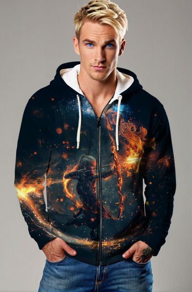 Sagittarius' Celestial Archer: The Moonlit Warrior Hoodie, Sweatshirt, Zip-Up, T-Shirt-Zip Up Hoodie