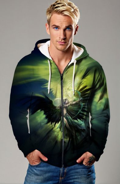 Sagittarius' Celestial Archer: The Cosmic Pursuit Hoodie, Sweatshirt, Zip-Up, T-Shirt-Zip Up Hoodie