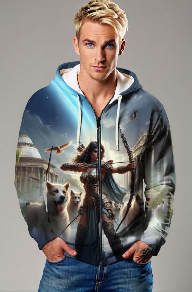 Sagittarius' Starlit Hunter: The Celestial Pursuit Hoodie, Sweatshirt, Zip-Up, T-Shirt
