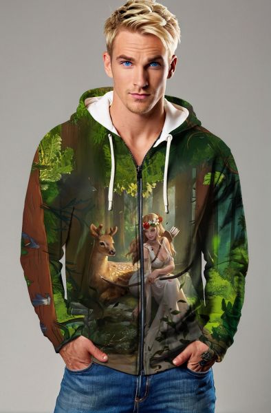 Sagittarius' Forest Guardian: The Moonlit Huntress Hoodie, Sweatshirt, Zip-Up, T-Shirt