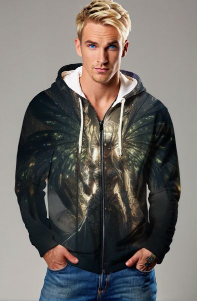 Scorpio Zodiac Collection: Dark Angel's Wings Design Hoodie, Sweatshirt, Zip-Up, T-Shirt-Zip Up Hoodie