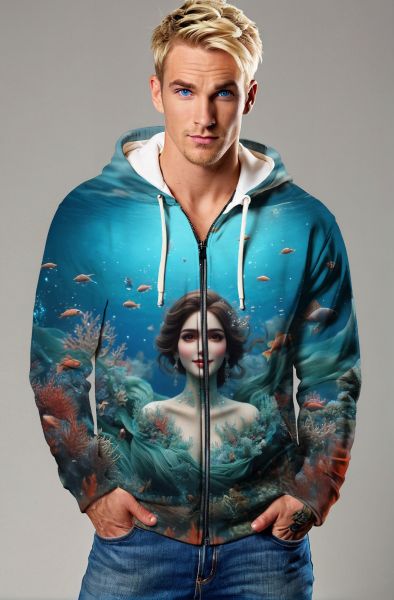 Scorpio Zodiac Collection: Underwater Serenity-Zip Up Hoodie