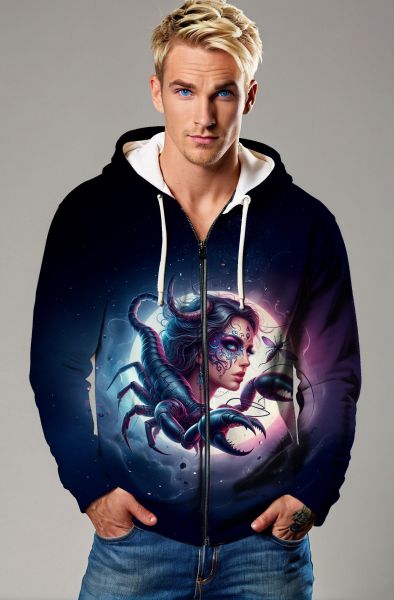 Scorpio Zodiac Collection: Ethereal Scorpion Queen Hoodie, Sweatshirt, Zip-Up, T-Shirt