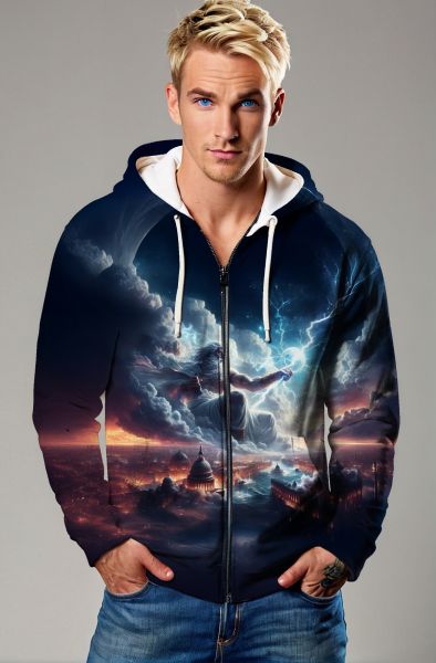 Scorpio Zodiac Collection: Cosmic Goddess with Lightning Energy Hoodie, Sweatshirt, Zip-Up, T-Shirt-Zip Up Hoodie