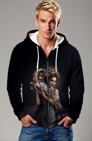 Scorpio Zodiac Collection: Goddess of Wealth and Prosperity-Zip Up Hoodie
