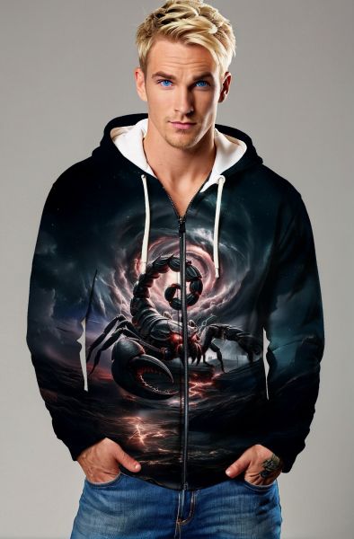 Scorpio Zodiac Collection: The Venomous Power of the Scorpion-Zip Up Hoodie