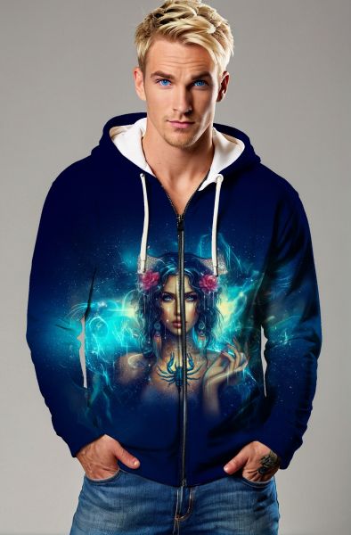 Scorpio Zodiac Collection: The Moonlit Seer Hoodie, Sweatshirt, Zip-Up, T-Shirt-Zip Up Hoodie
