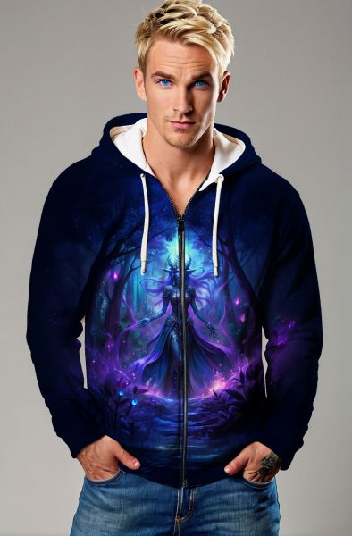 Scorpio Zodiac Collection: Queen of the Night and Celestial Mystic Double-Faced Design Hoodie, Sweatshirt, Zip-Up, T-Shirt-Zip Up Hoodie
