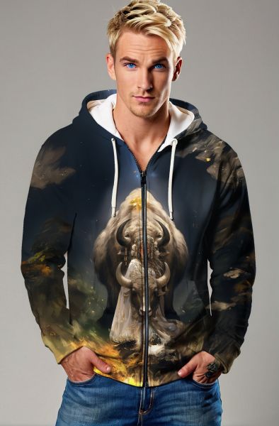 Taurus Zodiac Collection: The Sacred Bull Empress Hoodie-Zip Up Hoodie