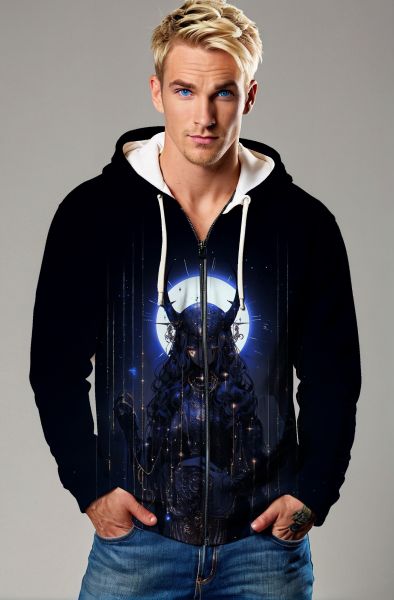 Taurus Zodiac Collection: The Moonlit Protector Hoodie, Sweatshirt, Zip-Up, T-Shirt