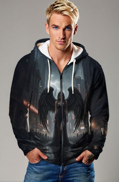 Virgo Zodiac Collection: The Dark Angel Hoodie, Sweatshirt, Zip-Up, T-Shirt-Zip Up Hoodie
