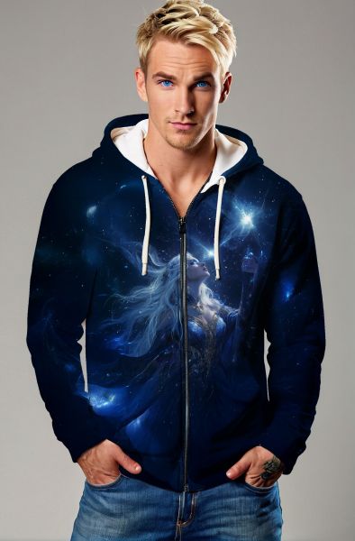 Virgo Zodiac Collection: The Cosmic Sorceress Hoodie, Sweatshirt, Zip-Up, T-Shirt-Zip Up Hoodie