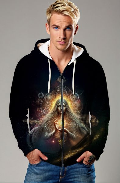 Virgo Zodiac Collection: The Cosmic Oracle Hoodie, Sweatshirt, Zip-Up, T-Shirt-Zip Up Hoodie