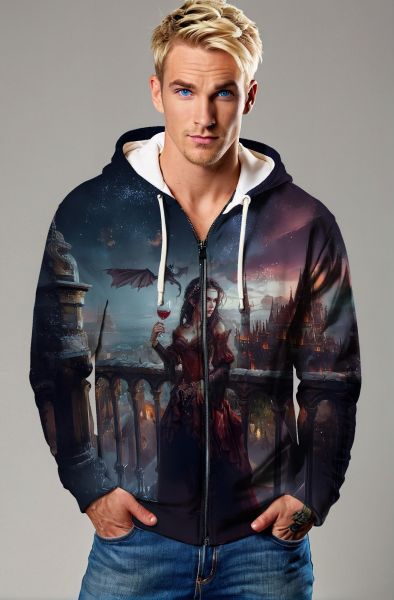 Virgo Zodiac Collection: The Moonlit Sorceress Hoodie, Sweatshirt, Zip-Up, T-Shirt-Zip Up Hoodie