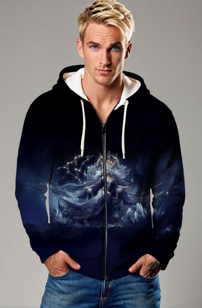 Virgo Zodiac Collection: The Celestial Empress Hoodie, Sweatshirt, Zip-Up, T-Shirt-Zip Up Hoodie