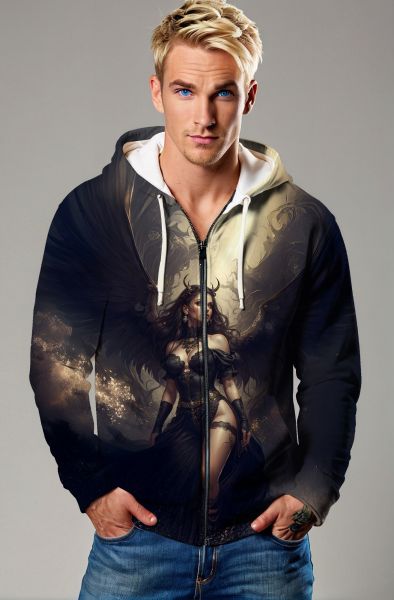 Virgo Zodiac Collection: The Cosmic Guardian Hoodie, Sweatshirt, Zip-Up, T-Shirt-Zip Up Hoodie