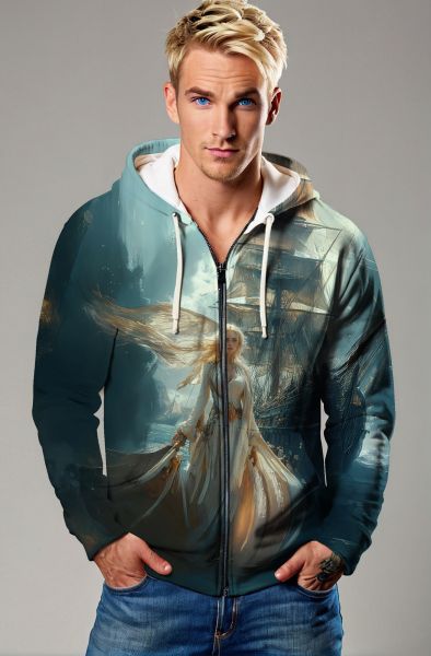 Virgo Zodiac Collection: The Celestial Seafarer Hoodie, Sweatshirt, Zip-Up, T-Shirt-Zip Up Hoodie