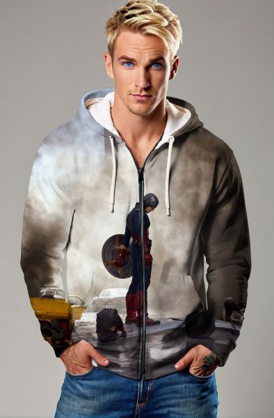 Gray Captain America Battle Sweatshirt