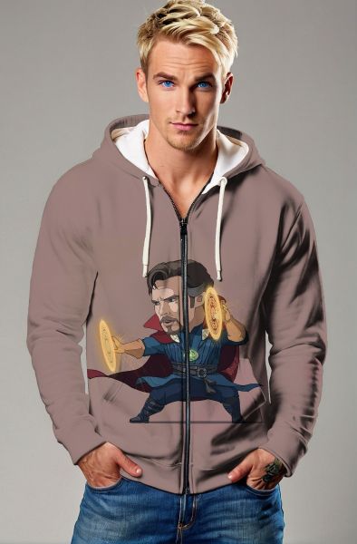 Dusty Brown Zip Hoodie – Cute Doctor Strange Mystic Zip