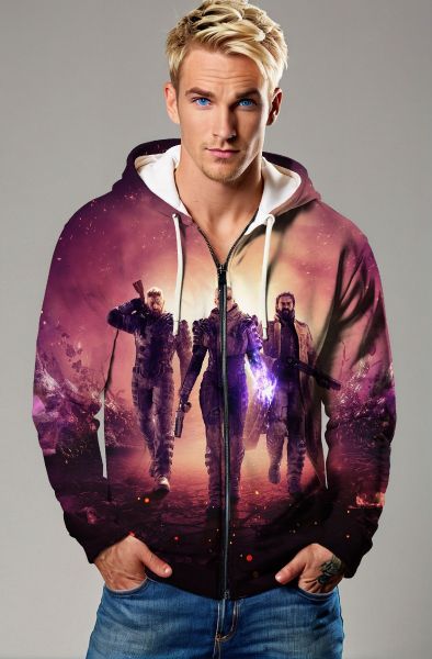 Crimson Frontline Zip Hoodie – Unity of Flame