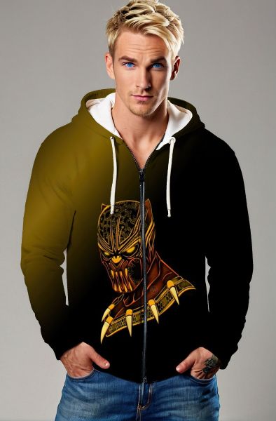 Black Panther Royal Gold Full-Zip Hoodie
