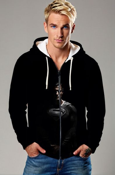 Black Suit Superman Cinematic Full-Zip Hoodie