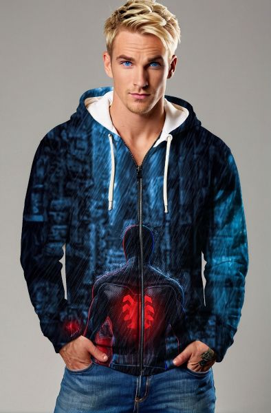 Neo-Spider Zip-Up – Red Signal in the Rain