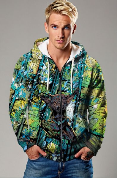 Shattered Green Wolfsbane X-Men Zip-Up Hoodie