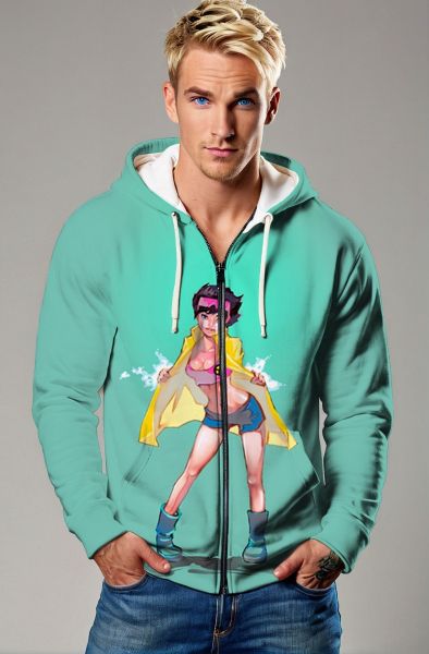 Mint Green Jubilee Yellow & Pink X-Men Zip-Up Hoodie