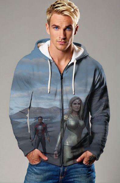 Stay stylish and powerful with the Thena zip-up hoodie.