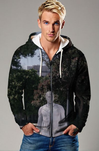 Show your allegiance to the powerful White Vision with this White Vision Zip-Up Hoodie