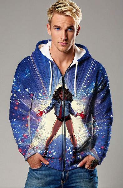 America Chavez Zip-Up Hoodie – Star-Powered Strength