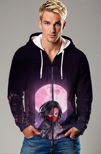 Cindy Moon Zip-Up Hoodie – Silk Spider Vibes