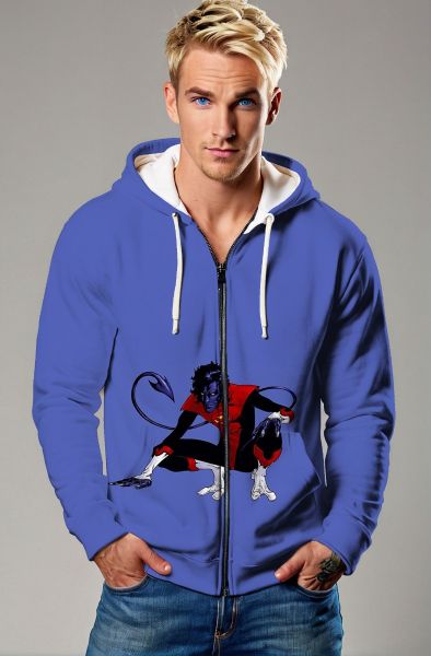 Kurt Wagner / Nightcrawler Zip-Up Hoodie - Agile Hero of the X-Men