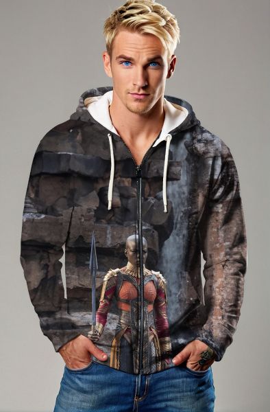 Okoye Zip-Up Hoodie - Stand Strong with the Dora Milaje